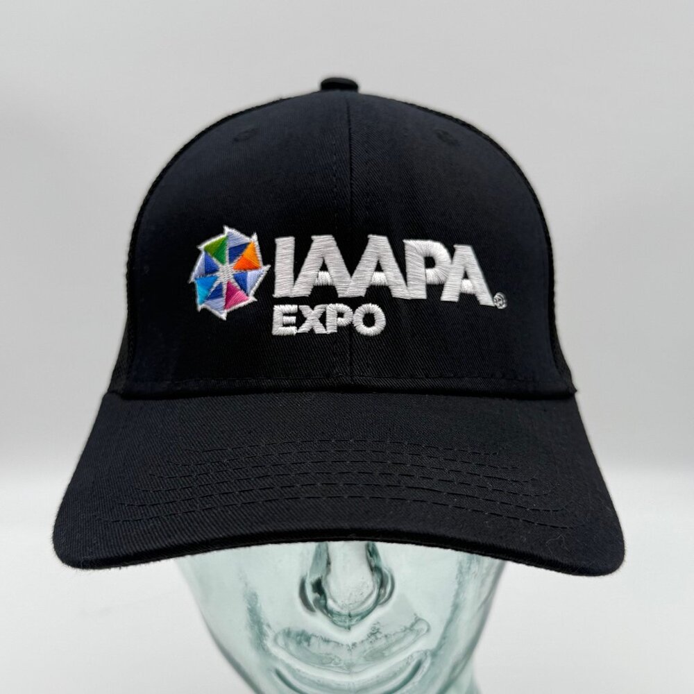 IAAPA Expo Black Hat Snapback Trucker Cap One Size Adjust Theme Park Attractions